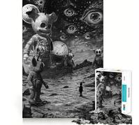 Puzzle de 1000 pièces pour Adolescents Astronautes de l'inconnu Décoration soignée Jeu cognitif Jouet pour Passer Le Temps Libre Cadeau apaisant de Noël (38x26cm)