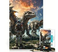 Puzzle de 1000 pièces pour Adolescents Astronautes Parmi Les Dinosaures,découpe soignée,Jeu cognitif,Jouet pour Passer Le Temps,Cadeau apaisant de Noël (38x26cm)