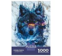 Puzzle De 1000 Pièces pour Adolescents Auroras Wolf Puzzle Anti-Stress, Amusant Et Original, Cadeau Unique pour Un Anniversaire Ou Noël 70x50cm/1000pcs
