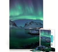 Puzzle de 1000 pièces pour Adolescents Aurores boréales sur Les îles Lofoten en Norvège,Puzzle aux Bords précis,Jeu d'entraînement cérébral,Divertissement pour Passer Un Moment agréable,décoration