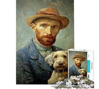 Puzzle de 1000 pièces pour Adolescents Autoportrait avec Chien Puzzle décoratif Mural Cadeau Anti-Stress (Taille 38x52cm)