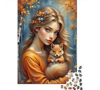 Puzzle De 1000 Pièces pour Adolescents Autumn Enchanted Forest Squirrel Casse-têtes pour Adultes - Jeu De Réflexion, Analyse Et Logique - Stimule Le Cerveau 52x38cm/1000pcs