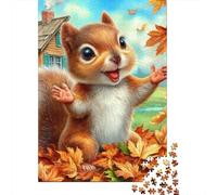 Puzzle De 1000 Pièces pour Adolescents Autumn Squirrel Garden Puzzles pour Adultes Jeu Familial Amusant Et Humoristique, Idéal comme Cadeau 38x26cm/1000pcs