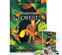 Puzzle de 1000 pièces pour Adolescents Aventure en forêt Jeu éducatif Cadeau d'anniversaire Course de Vitesse Manuelle (38x52cm)
