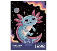 Puzzle De 1000 Pièces pour Adolescents Axolotl in Space Cartoon Illustration Puzzle Anti-Stress, Amusant Et Original, Cadeau Unique pour Un Anniversaire Ou Noël 38x26cm/1000pcs