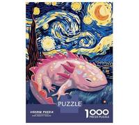 Puzzle De 1000 Pièces pour Adolescents Axolotl in Starry Night Style Puzzles pour Adolescents - Jeu Manuel - Une Œuvre d'art - Cadeaux Uniques pour Un Anniversaire Ou Noël 70x50cm/1000pcs