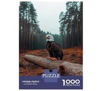 Puzzle De 1000 Pièces pour Adolescents Bald Eagle Perched on A Fallen Tree Puzzles pour Adultes Jeux Relaxants, Amusants Et Humoristiques, Idéal comme Cadeau 38x26cm/1000pcs