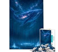 Puzzle de 1000 pièces pour Adolescents Baleine céleste au-Dessus de la forêt Activités Amusantes à la Maison Cadeaux pour Femmes Jeux en Famille à partir de 14 Ans (38x52cm)