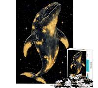 Puzzle de 1000 pièces pour Adolescents Baleine céleste dans Une Nuit étoilée Décoration Murale Jouet Art Mural Cadeau d'anniversaire et Cadeau Unique (38x26cm)