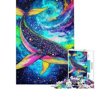 Puzzle de 1000 pièces pour Adolescents Baleine Cosmique Nébuleuse colorée Puzzle pour Adultes Jeux Amusants Décoration intérieure Cadeau d'anniversaire Unique (Dimensions 38x26cm)