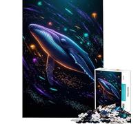 Puzzle de 1000 pièces pour Adolescents Baleine néon des Profondeurs Marines Jeu Relaxant et éducatif Cadeau d'anniversaire Analyse et logique (Dimensions 75x50cm)