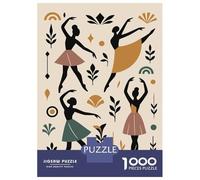 Puzzle De 1000 Pièces pour Adolescents Ballet Dancers and Botanical Elements Puzzles pour Adultes Analyse Et Logique Chaque Pièce Est Unique - Casse-tête Jeux De Société Familiaux 70x50cm/1000pcs