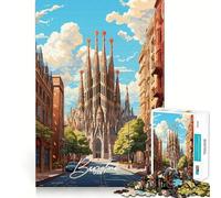 Puzzle de 1000 pièces pour adolescents, Barcelone, Espagne, maniable, amusant, favorise le développement cognitif, est un jeu de loisirs idéal pour les vacances (50 x 75 cm)