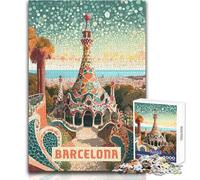 Puzzle de 1000 pièces pour Adolescents - Barcelone - Jeu éducatif Familial d'analyse et de logique - Dimensions : 50x75cm