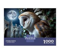 Puzzle De 1000 Pièces pour Adolescents Barn Owl Moon Night Puzzle Anti-Stress, Amusant Et Original, Cadeau Unique pour Un Anniversaire Ou Noël 52x38cm/1000pcs