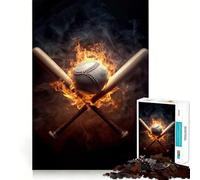 Puzzle de 1000 pièces pour adolescents Baseball on Fire - Jeu de réflexion - Jeu de réflexion calme - Jeu d'anniversaire (50 x 75 cm)