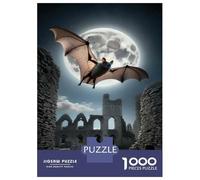 Puzzle De 1000 Pièces pour Adolescents Bat Flying Over Old Ruins Puzzle pour Adultes Jouet Décoration Murale Cadeaux pour Femmes Interaction Parent-Enfant 70x50cm/1000pcs