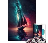 Puzzle de 1000 pièces pour Adolescents Bateau Spatial à Voile Jeu de réflexion Galactique Jouet Stimulant pour s'amuser en Famille (Dimensions 38x52cm)