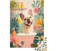 Puzzle De 1000 Pièces pour Adolescents Bath Time Fun for Dogs Puzzles pour Adultes Difficile, Stimulant Et Amusant À Terminer, Un Jeu Familial Amusant 38x26cm/1000pcs