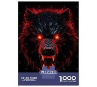 Puzzle De 1000 Pièces pour Adolescents Bear Red and Black Animals Puzzles pour Adolescents - Jeu Manuel - Une Œuvre d'art - Cadeaux Uniques pour Un Anniversaire Ou Noël 38x26cm/1000pcs