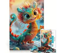 Puzzle de 1000 pièces pour Adolescents,bébé Dragon,coloré,aux découpes nettes,Jeu créatif et Relaxant,Cadeau Artistique de Noël (38x26cm)