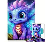 Puzzle de 1000 pièces pour Adolescents,bébé Dragon,découpe soignée,Jeu cognitif,Jouet pour Passer Le Temps,Cadeau apaisant de Noël (38x26cm)