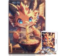 Puzzle de 1000 pièces pour Adolescents - Bébé Dragon - Ramen Japonais - Idéal pour se détendre et se Relaxer - Découpe Nette et régulière - Dimensions:38x52cm