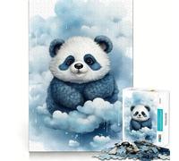 Puzzle de 1000 pièces pour Adolescents Bébé Panda Articulations Lisses Jeu Amusant et Stimulant pour l'esprit Décoration de Noël (38x26cm)