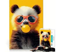 Puzzle de 1000 pièces pour Adolescents Bébé Panda Bubblegum Jeu Amusant et ludique pour stimuler l'esprit,idéal pour Les Moments de détente et de créativité,à décorer pour Noël (38x52cm)