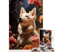 Puzzle de 1000 pièces pour Adolescents Berger Blanc Suisse Jeu éducatif Idée Cadeau de Noël Secret Casse-tête pour stimuler Le Cerveau Dimensions 38x26cm