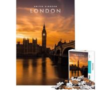 Puzzle de 1000 pièces pour Adolescents Big Ben Londres Jeu Stimulant et Anti-Stress Cadeau d'anniversaire (Dimensions 38x26cm)