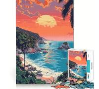 Puzzle de 1000 pièces pour adolescents, Big Sur plage, art des pixels, articulations lisses, plaisir cognitif, jeu, jeu occasionnel, cadeau de loisirs festif (50 x 75 cm)