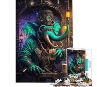 Puzzle de 1000 pièces pour Adolescents Biopunk Elephant Elixir Jeu Familial décoration Murale pour Anniversaire Noël (Taille 38x52cm)