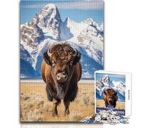 Puzzle de 1000 pièces pour Adolescents - Bison Solitaire - Casse-tête - Jeu Familial - Décoration intérieure - Idée Cadeau - Dimensions:38x26cm
