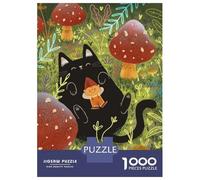 Puzzle De 1000 Pièces pour Adolescents Black Cat and The Elf Puzzle pour Adultes Jeu Manuel pour Améliorer La Mémoire Cadeau d'anniversaire, Cadeaux, 70x50cm/1000pcs
