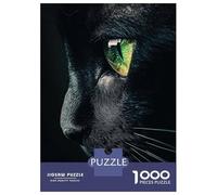 Puzzle De 1000 Pièces pour Adolescents Black Cat with Green Eyes Puzzles pour Adultes, Jeu De Réflexion, Cadeau D'assemblage De Motifs pour Les Amis Et La Famille 70x50cm/1000pcs