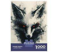 Puzzle De 1000 Pièces pour Adolescents Black Kitsune Fox Painting Puzzle pour Adultes Jouet Décoration Murale Cadeaux pour Femmes Interaction Parent-Enfant 38x26cm/1000pcs