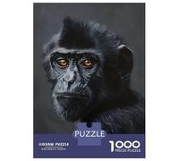 Puzzle De 1000 Pièces pour Adolescents Black Monkey Portrait Jeu De Réflexion Amusant Et Humoristique, Cadeau Unique pour Un Anniversaire Ou Noël 38x26cm/1000pcs