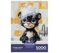 Puzzle De 1000 Pièces pour Adolescents Black Panther Bath Time Puzzles pour Adultes Vacances À La Maison Tuer Le Temps Chaque Pièce Est Unique pour Les Jeux 38x26cm/1000pcs