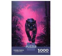 Puzzle De 1000 Pièces pour Adolescents Black Panther in Neon Jungle Puzzle pour Adolescents Activités Familiales Interaction Parent-Enfant Cadeaux pour Amis Et Famille 70x50cm/1000pcs