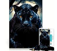 Puzzle de 1000 pièces pour Adolescents Black Panther in The Night Jeu d'articulation Fluide et Amusant,Cadeau de réflexion,Divertissement Relaxant,activité Artistique de Noël (38x26cm)