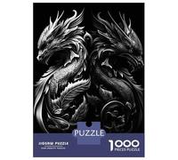 Puzzle De 1000 Pièces pour Adolescents Black White Dragon Puzzles pour Adultes, Jeu Familial Difficile, Défi Idéal comme Cadeau 52x38cm/1000pcs