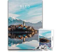 Puzzle de 1000 pièces pour Adolescents, Bled, Slovénie Jeu Stimulant et Difficile, idéal comme Cadeau Dimensions 38x52cm