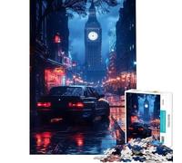 Puzzle de 1000 pièces pour Adolescents BMW ME Rainy Night in London avec Bigben Un Jeu Difficile Relaxant et Stimulant pour Les 14 Ans et Plus 38x52cm