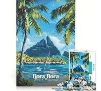 Puzzle de 1000 pièces pour Adolescents Bora Bora, Paradis Tropical, Jeux relaxants, Analyse et logique, améliorer l'amour Entre Les Couples 50x75cm
