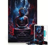 Puzzle de 1000 pièces pour Adolescents Bouddha dans Une Grotte,découpe Nette,Jeu cognitif Amusant,Divertissement pour Les Temps Morts,décoration de Noël pour la Maison (38x52cm)