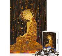 Puzzle de 1000 pièces pour Adolescents Bouddha doré Jeu éducatif de méditation Cadeau de Noël Secret Jeu de Manipulation Renforce l'amour Entre Couples Dimensions 38x52cm
