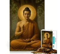 Puzzle de 1000 pièces pour Adolescents Bouddha en méditation sous l'arbre de la Bodhi,Puzzle Bien ajusté,Jeu de réflexion,Divertissement,Loisirs,décoration de Noël (50x75cm)