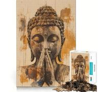 Puzzle de 1000 pièces pour Adolescents,Bouddha en prière,Jeu aux Bords Nets,Jouet de réflexion,Jeu d'inactivité,décoration de Noël (38x52cm)