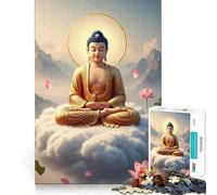 Puzzle de 1000 pièces pour Adolescents Bouddha,méditation,Nuage,découpe Nette,Jeu cognitif Amusant,Divertissement pour Les Temps Morts,décoration de Noël pour la Maison (38x52cm)
